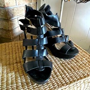 New Directions | Black Sandal Wedges